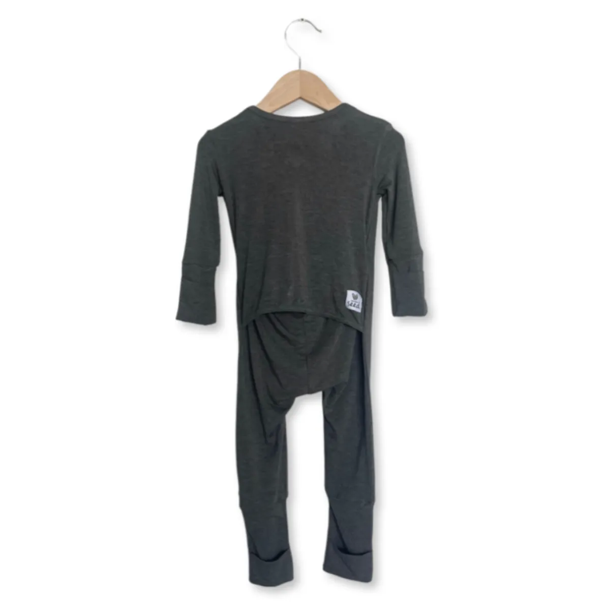 Charcoal At Your Leisure Essential Adult Romper- 3X-5X