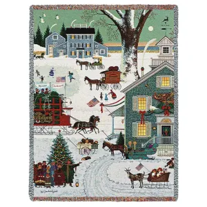 Charles Wysocki© Cape Cod Christmas Woven Throw Blanket