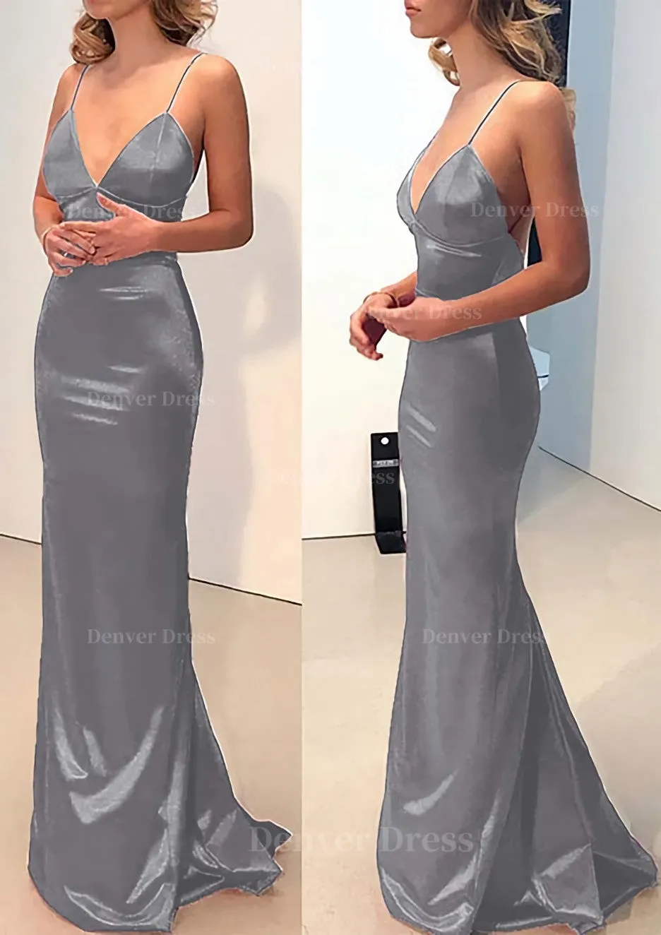 Charmeuse Prom Dress Trumpet/Mermaid Sweep Train Sleeveless