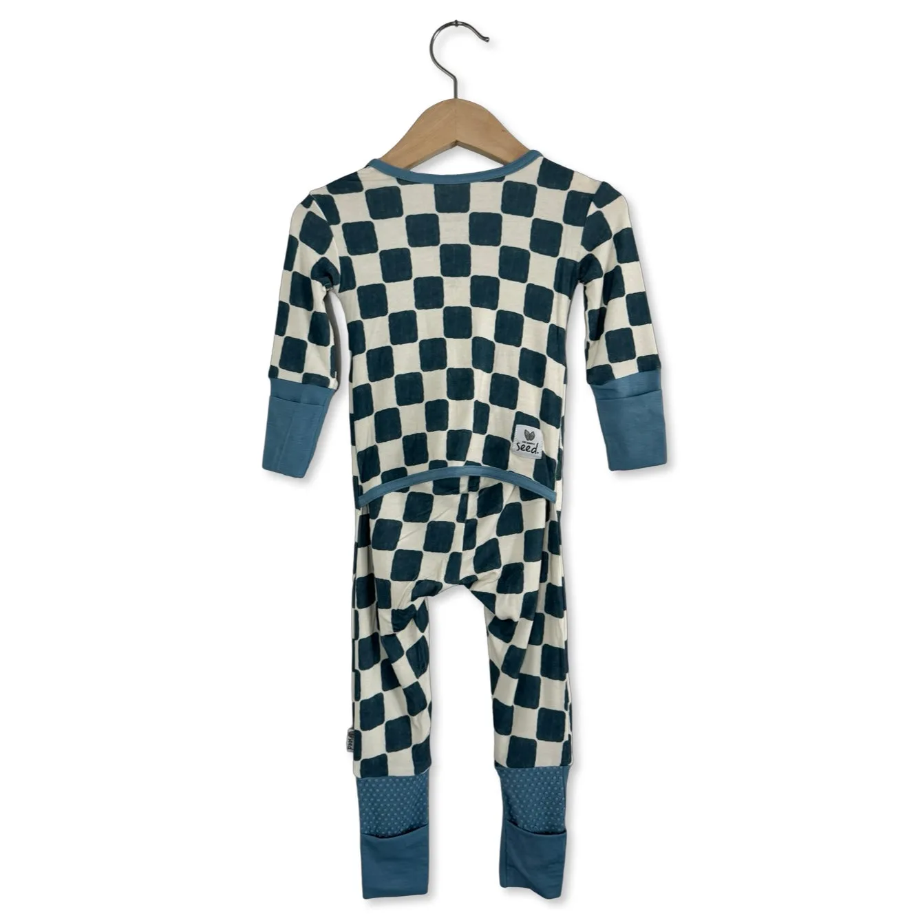 Checker Me Out Adaptive Tube Access Mini Ribbed Day to Night Romper