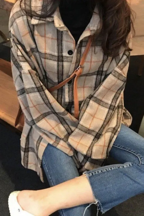 Chic Flannel Frosted Plaid Shirt