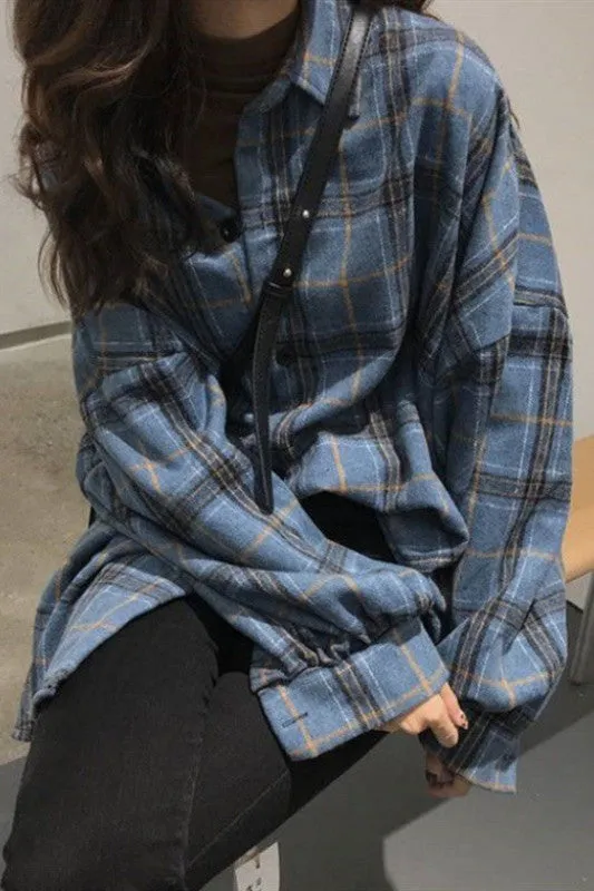 Chic Flannel Frosted Plaid Shirt