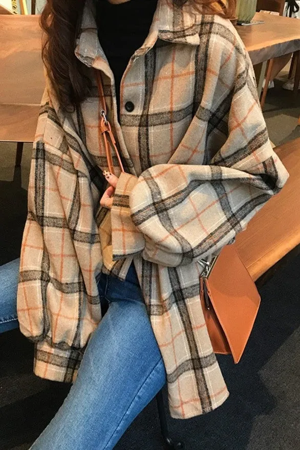 Chic Flannel Frosted Plaid Shirt