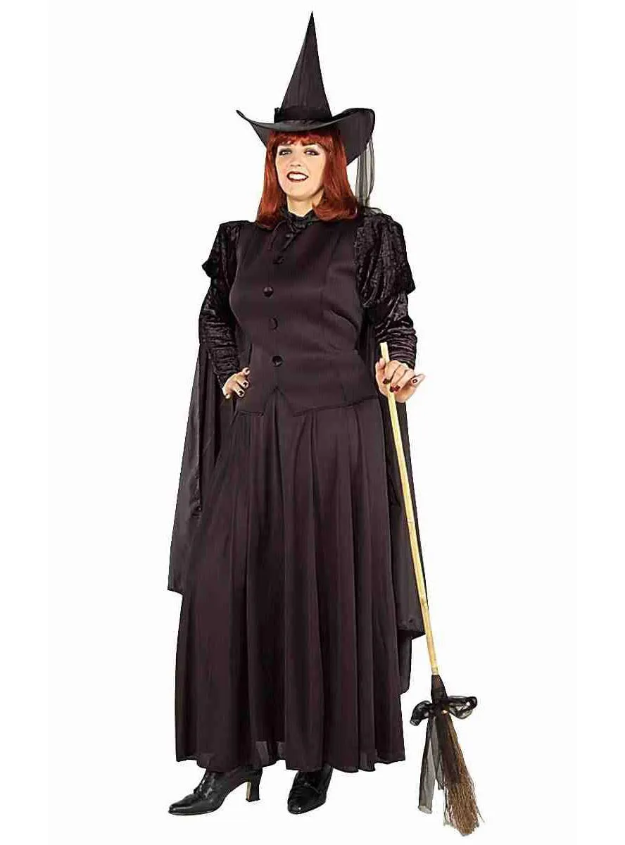 Classic Black Witch Womens Plus Size Halloween Costume