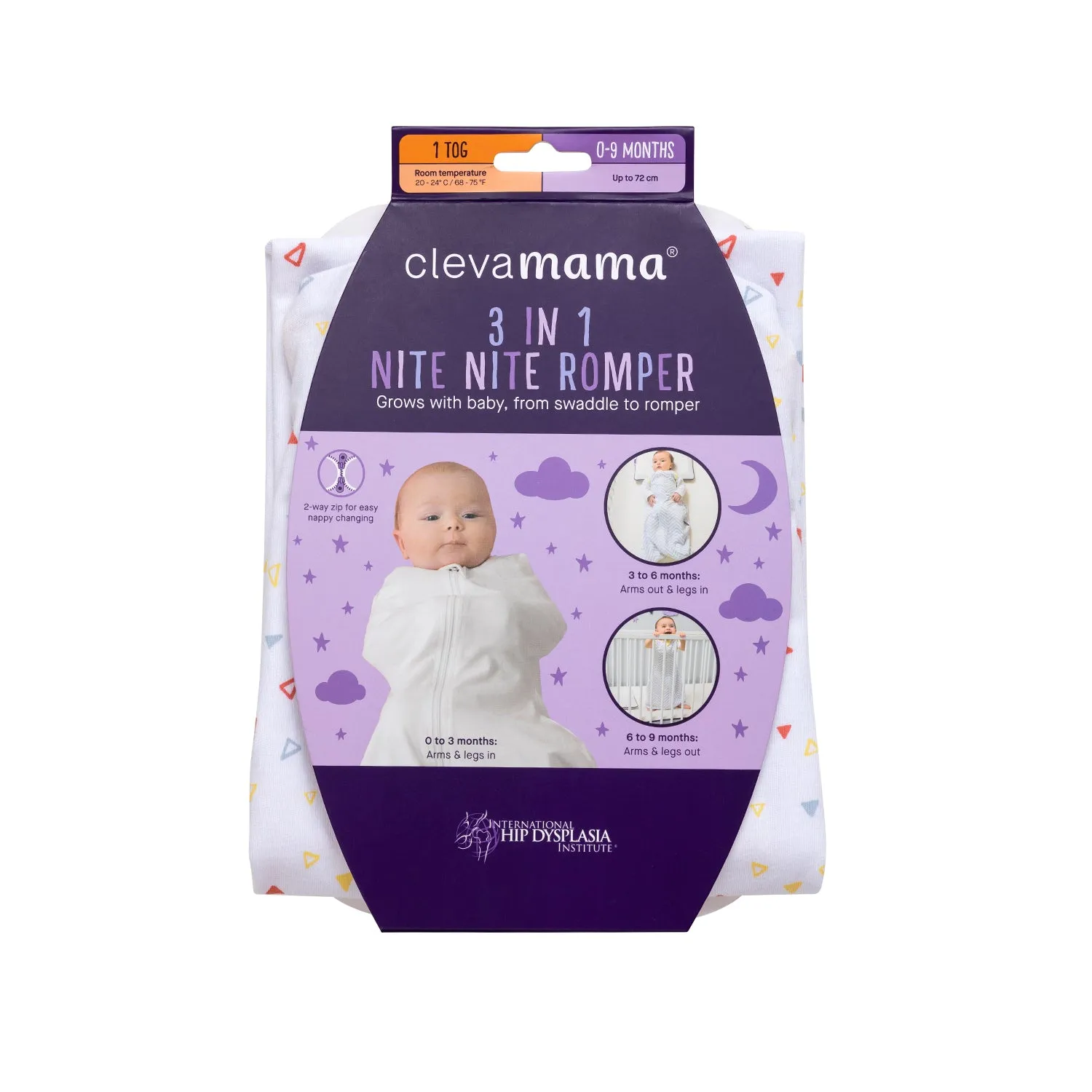 Clevamama 3-in-1 Nite Romper & Sleep Bag 1 Tog