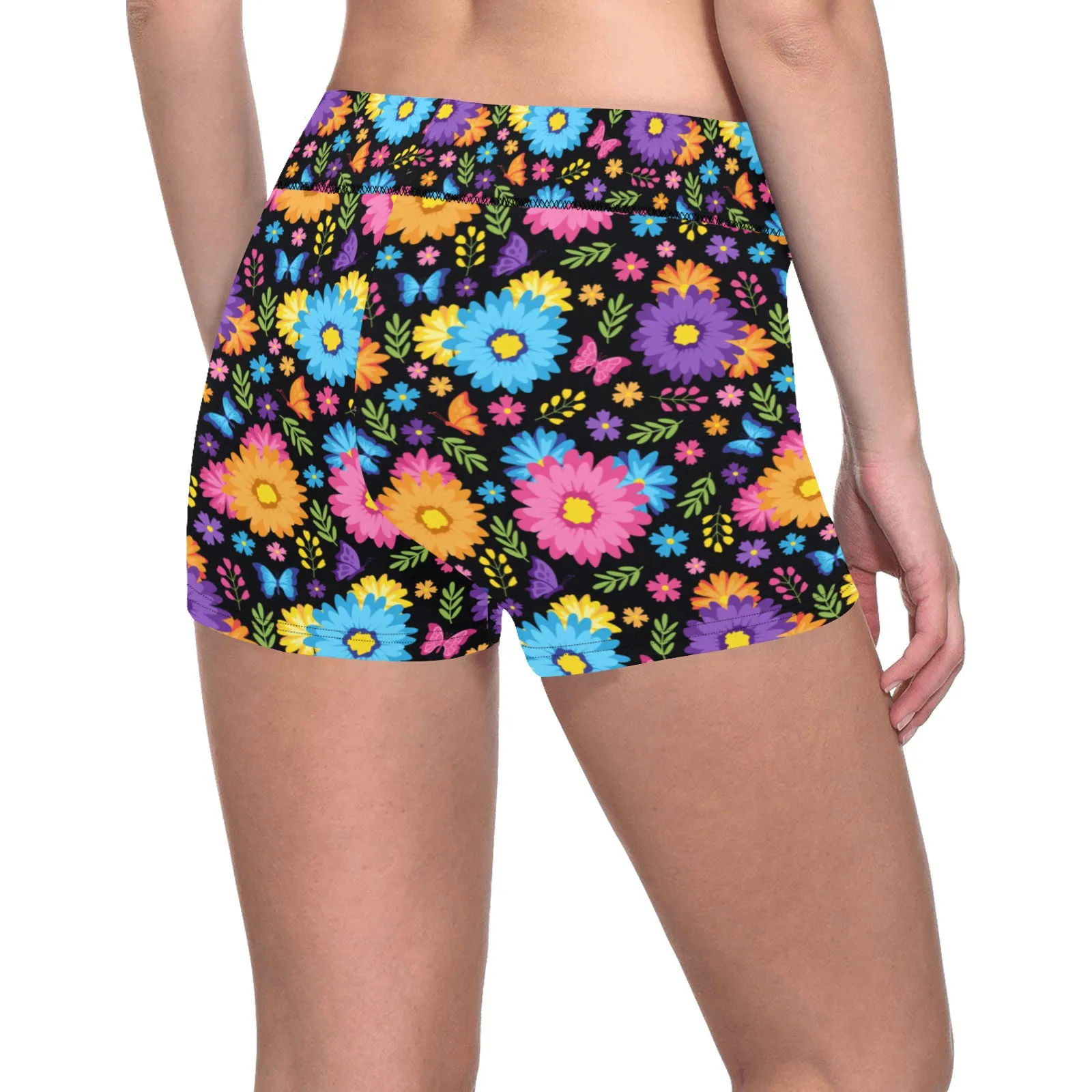 Colorful Spring Flowers Women's Short Leggings