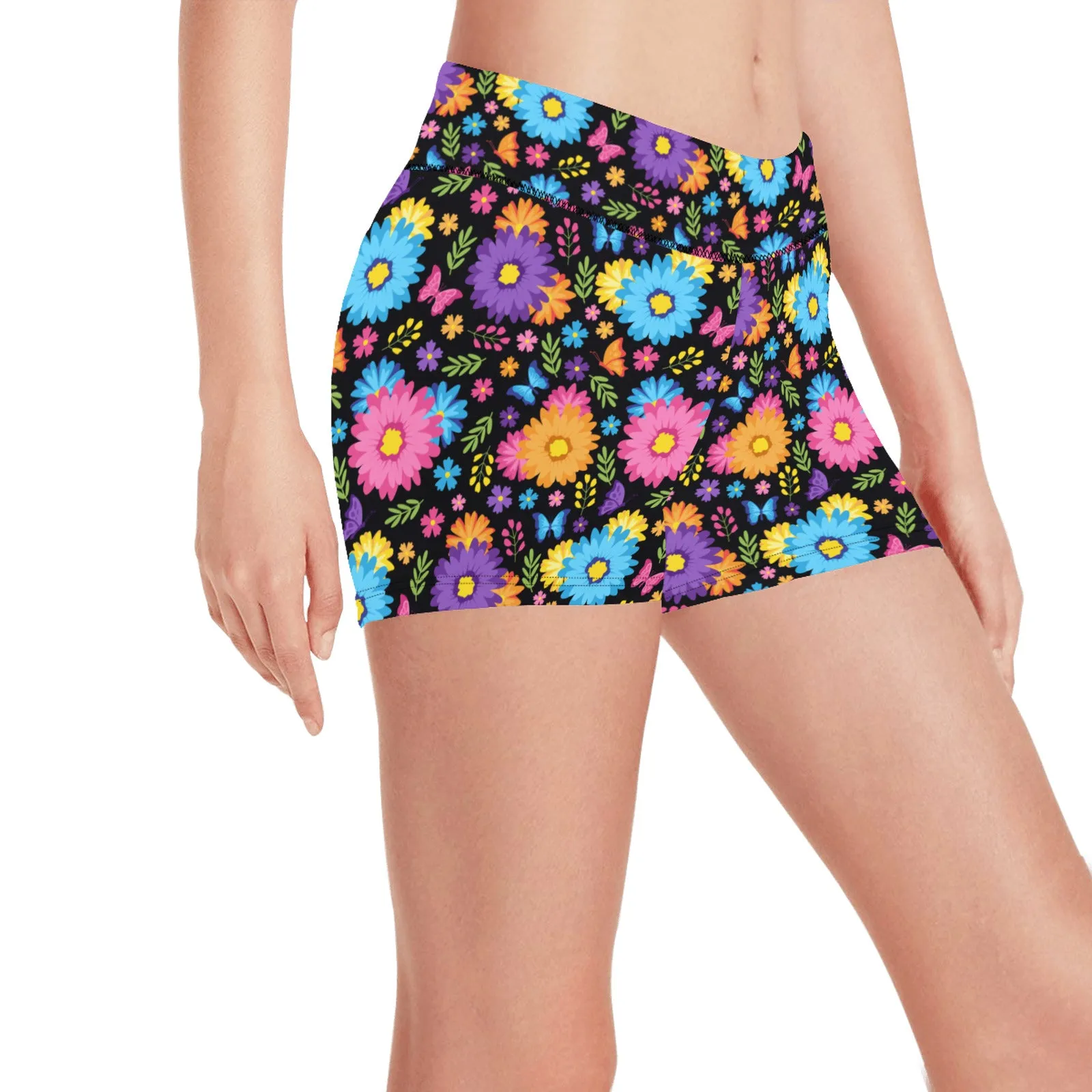 Colorful Spring Flowers Women's Short Leggings