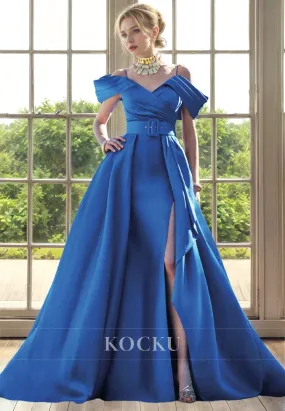 Couture & Ornate V-Neck Mermaid Split Cocktail Mother of the Bride Dress