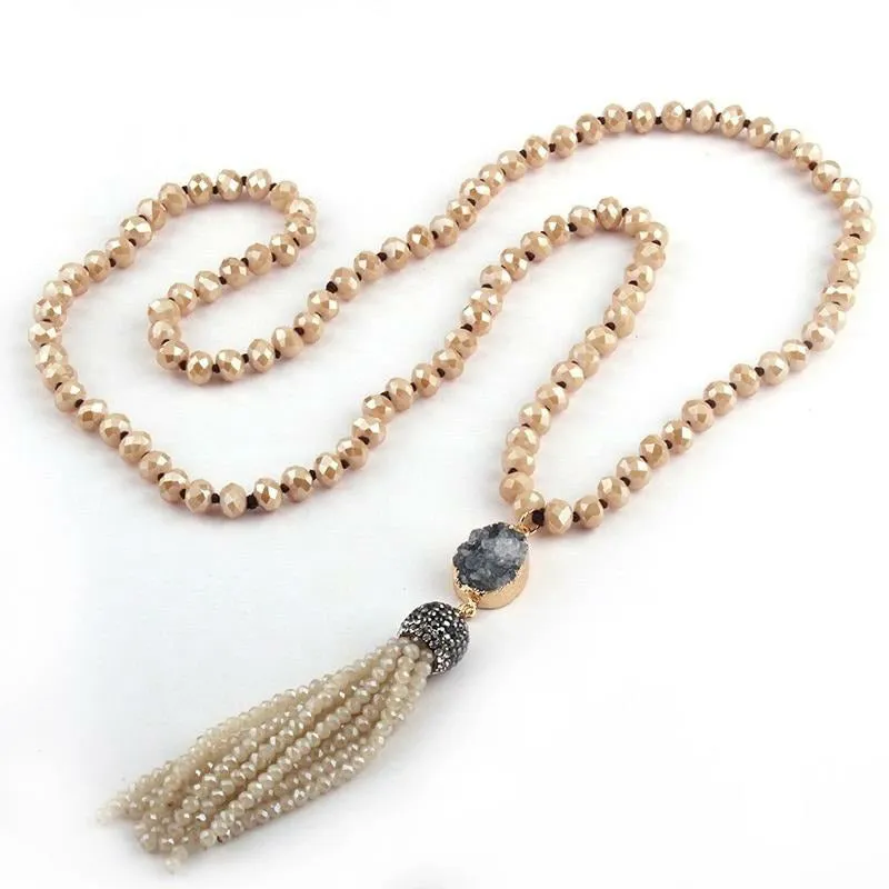 Crystal Druzy Beaded Neckalce