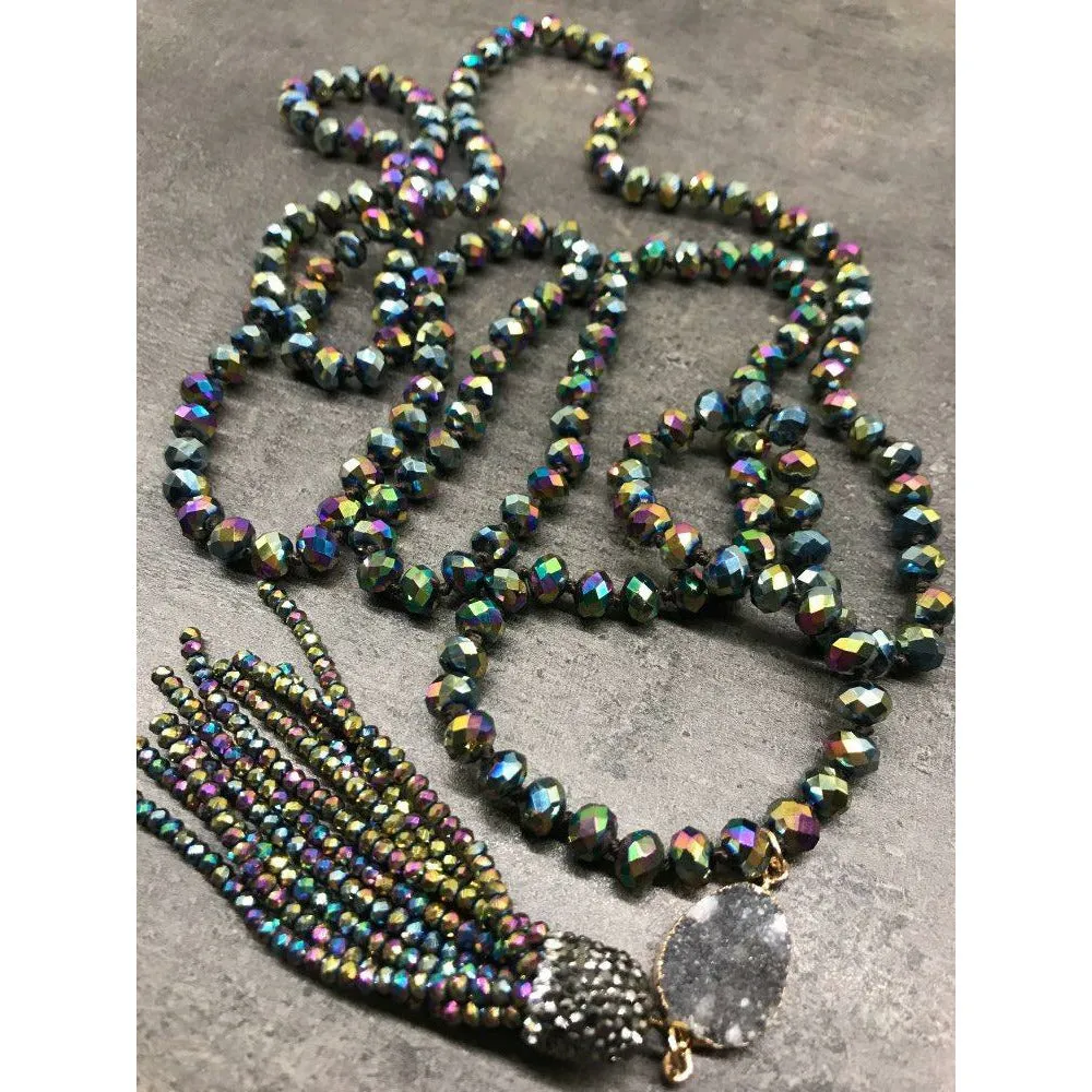 Crystal Druzy Beaded Neckalce