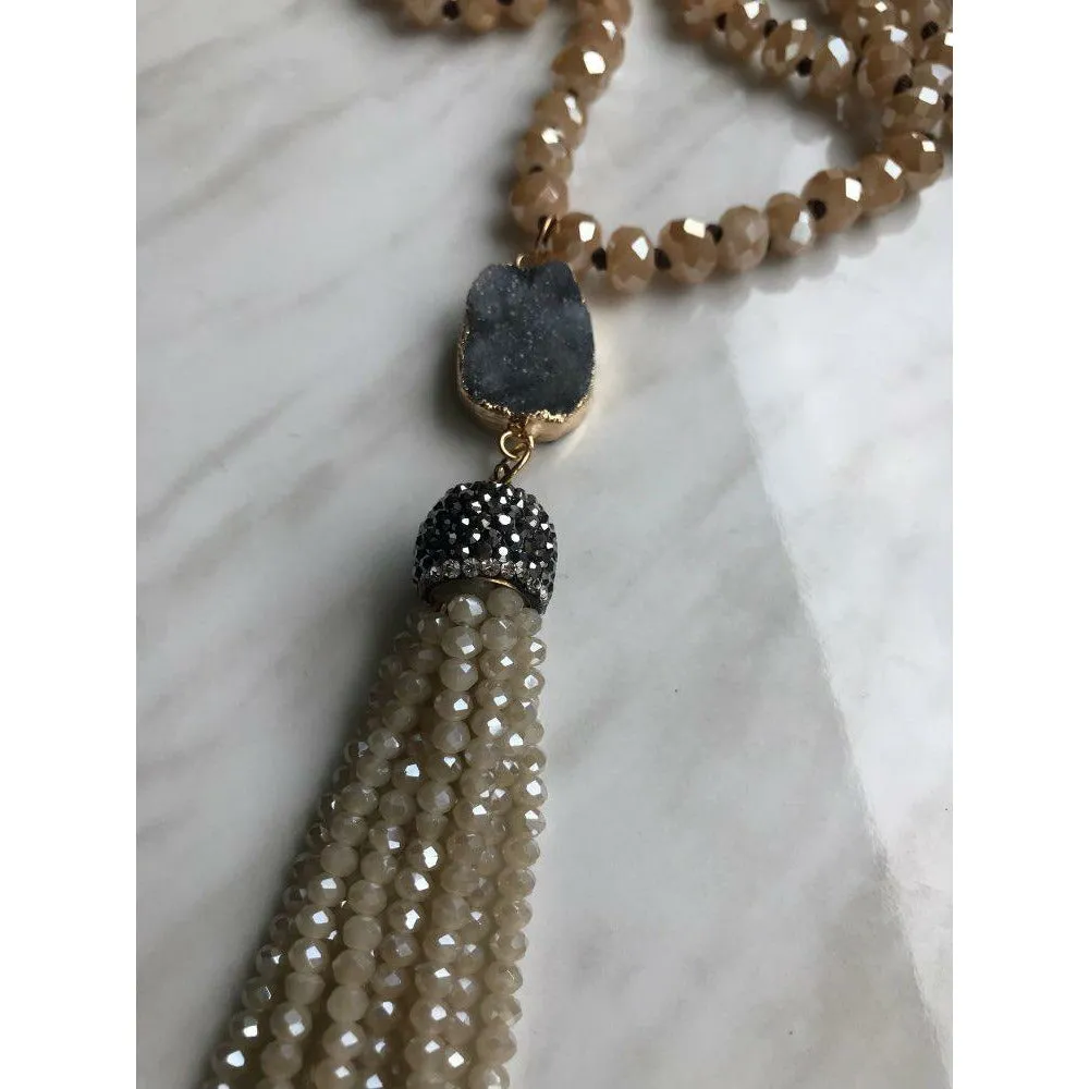 Crystal Druzy Beaded Neckalce