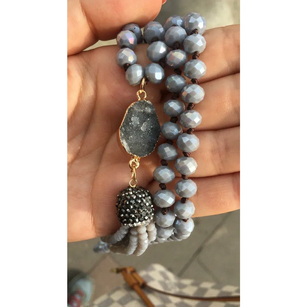 Crystal Druzy Beaded Neckalce