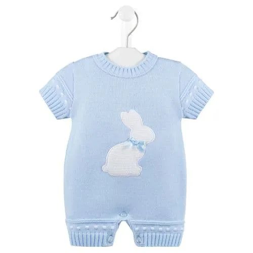 Dandelion Knitted Bunny Romper Blue