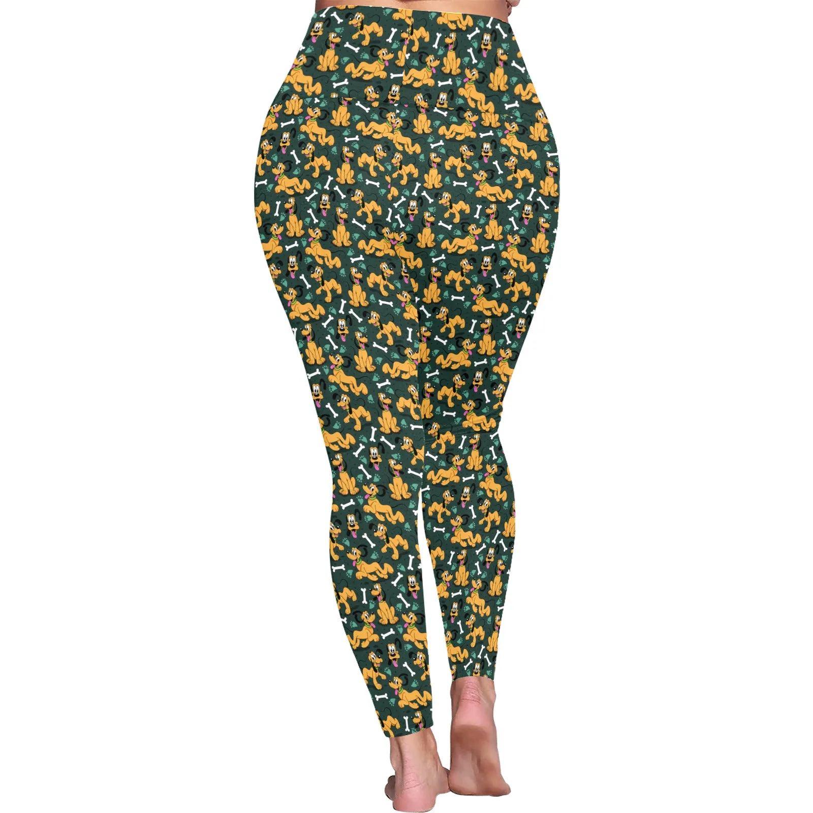 Disney Pluto Life It Better With A Dog Women's Plus Size Athletic Leggings