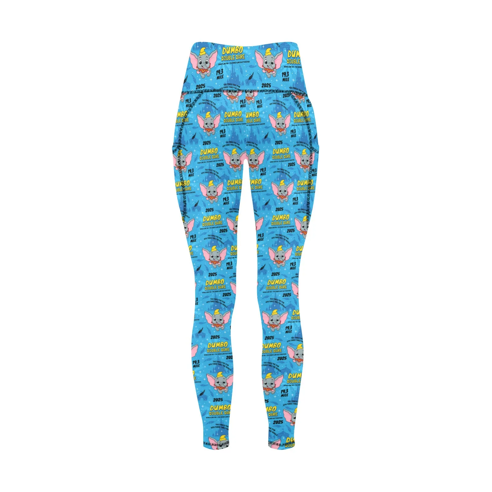 Disneyland Dumbo Double Dare Women's Athletic Leggings Wth Pockets