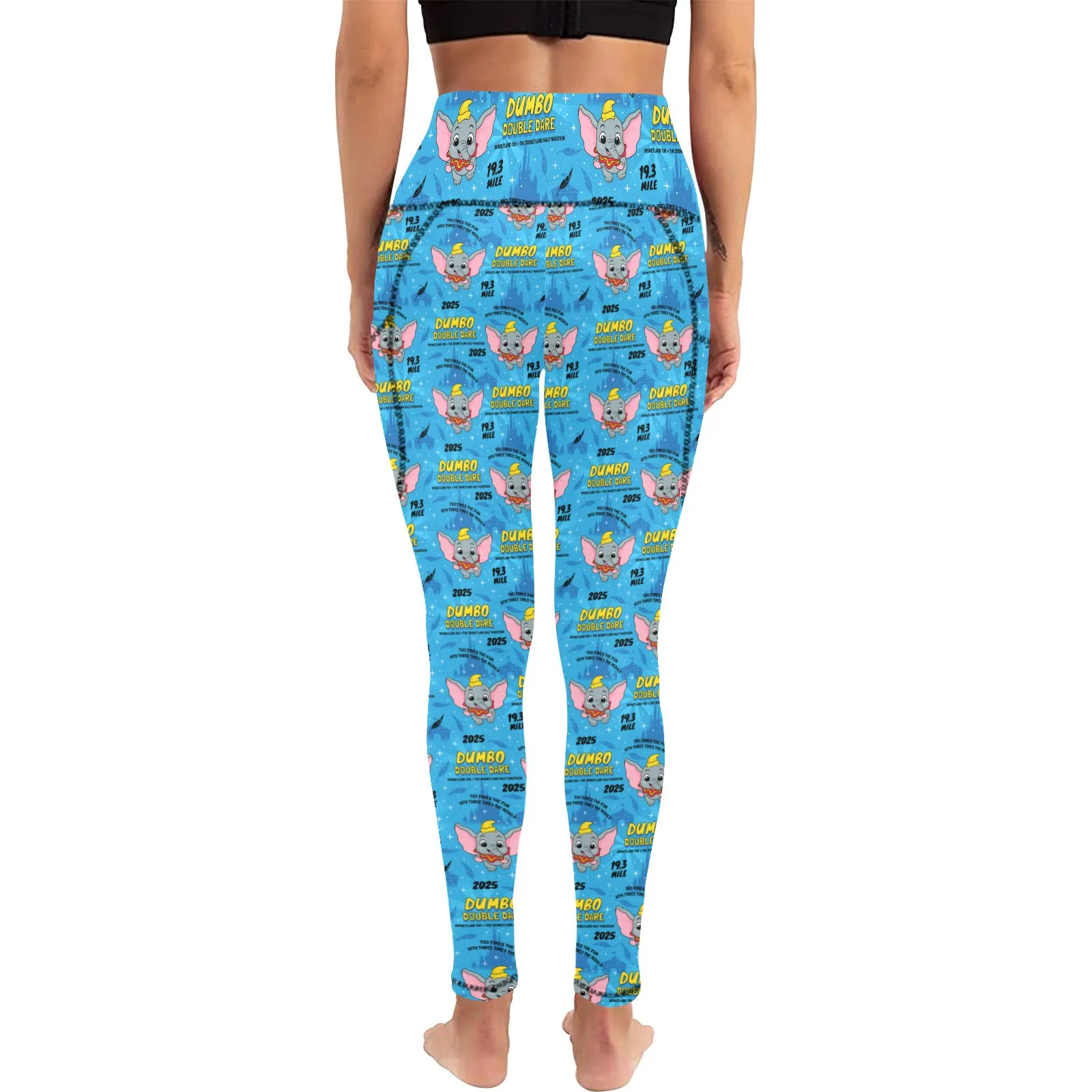 Disneyland Dumbo Double Dare Women's Athletic Leggings Wth Pockets