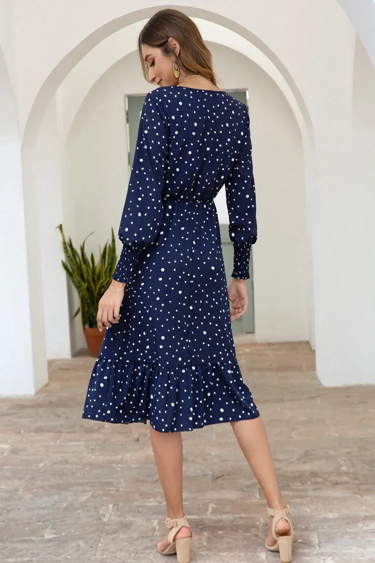 Dot Long Sleeve Chic Dress