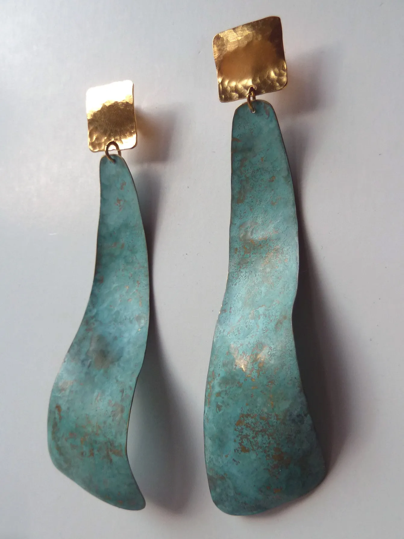 Earrings Patina Long Swirl By Sibilia