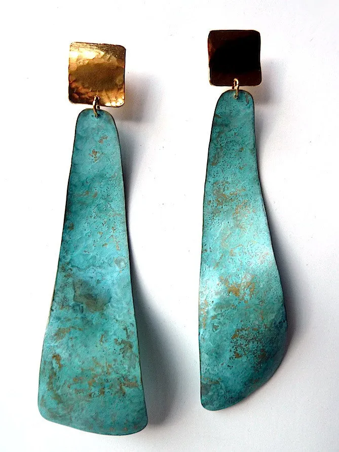 Earrings Patina Long Swirl By Sibilia