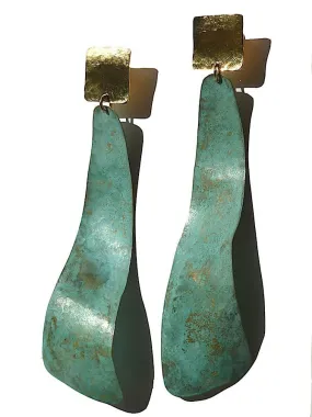 Earrings Patina Long Swirl By Sibilia