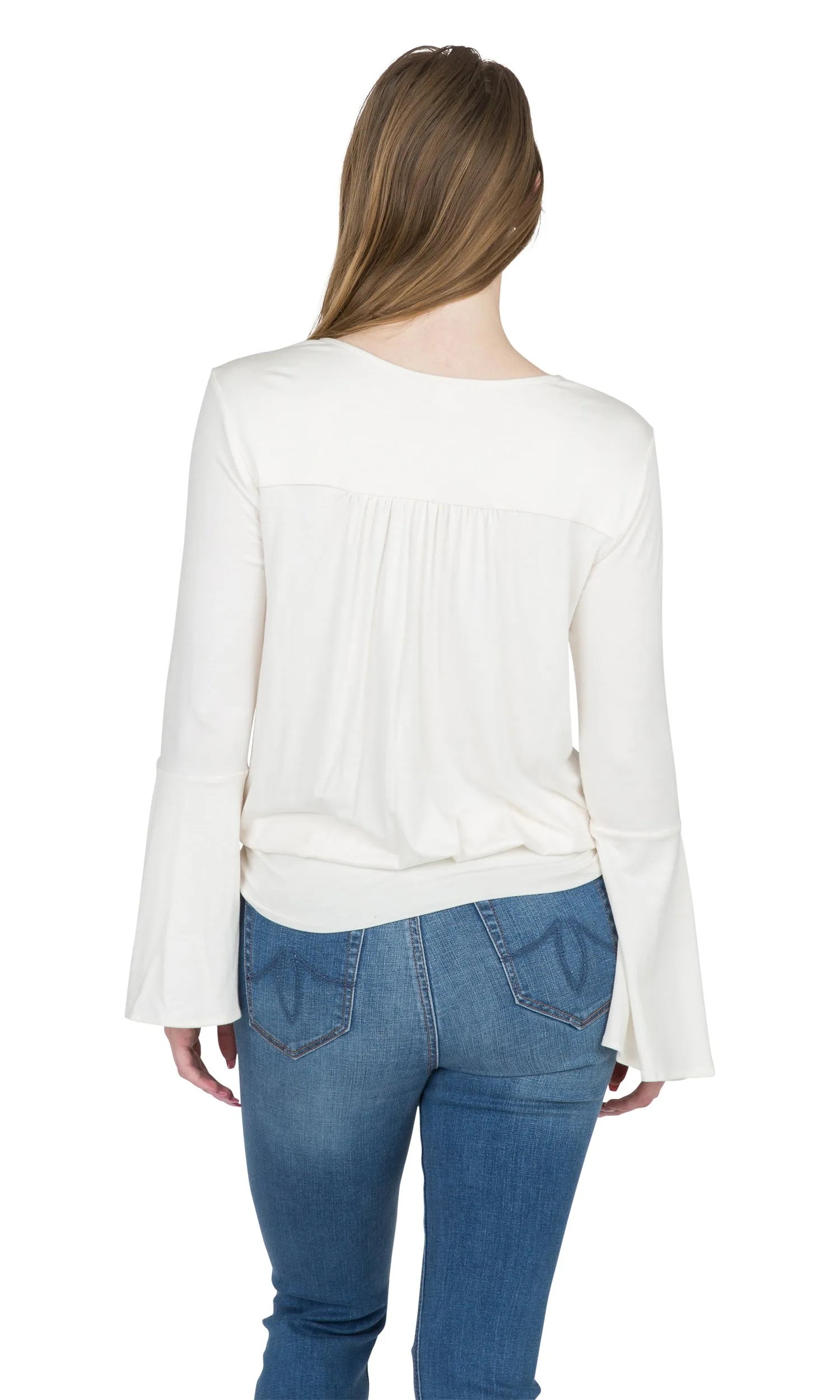 Ella Moss Surplice Flare Sleeve Top