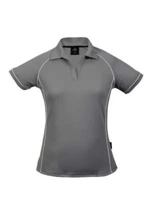 Endeavour Ladies Golf Polo - Silver/White