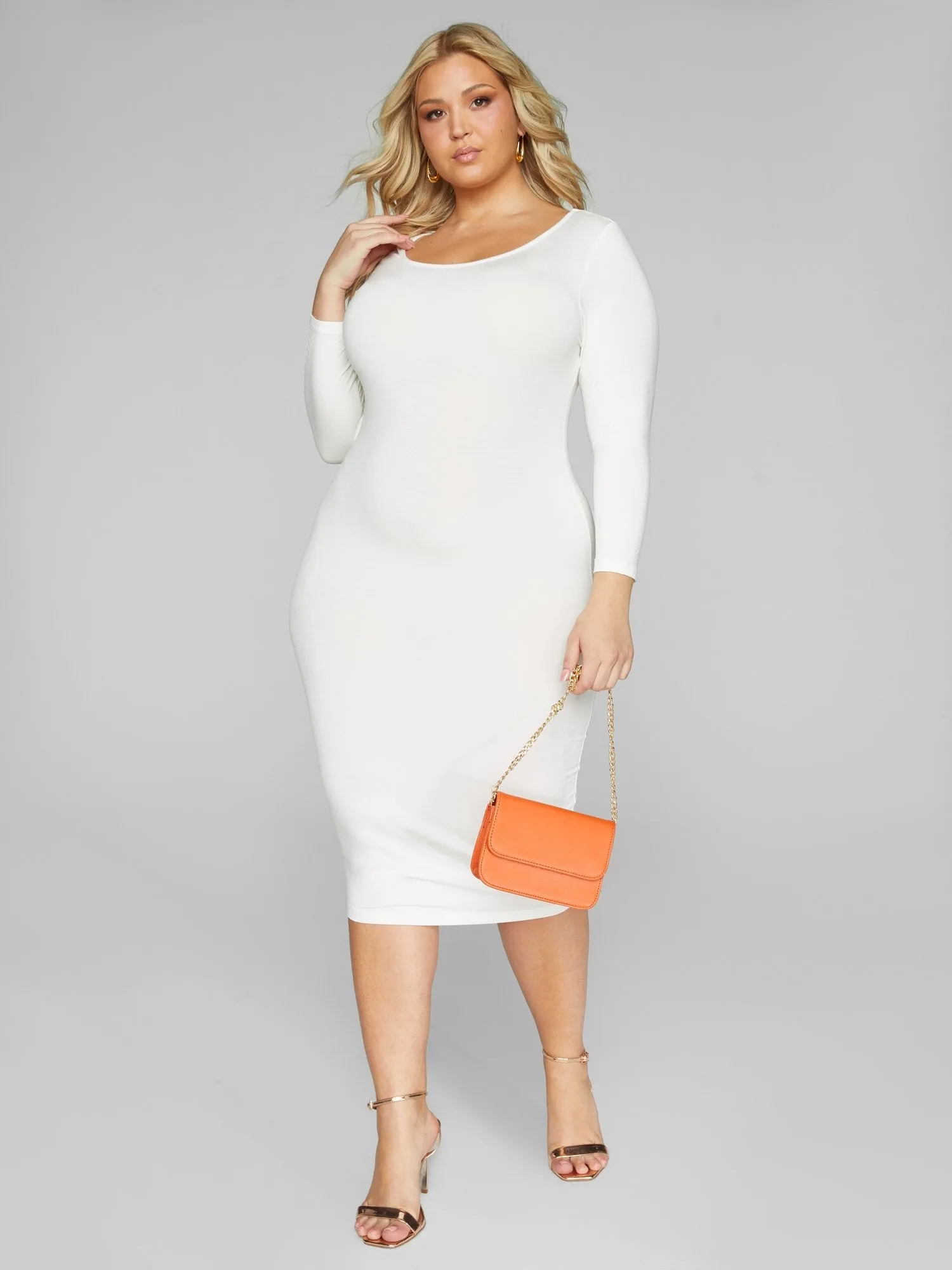 Fashion To Figure - FTF Signature Long Sleeve Everyday Midi Dress