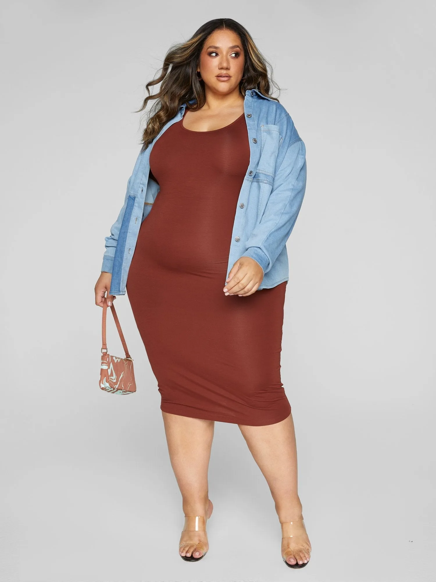 Fashion To Figure - FTF Signature Long Sleeve Everyday Midi Dress