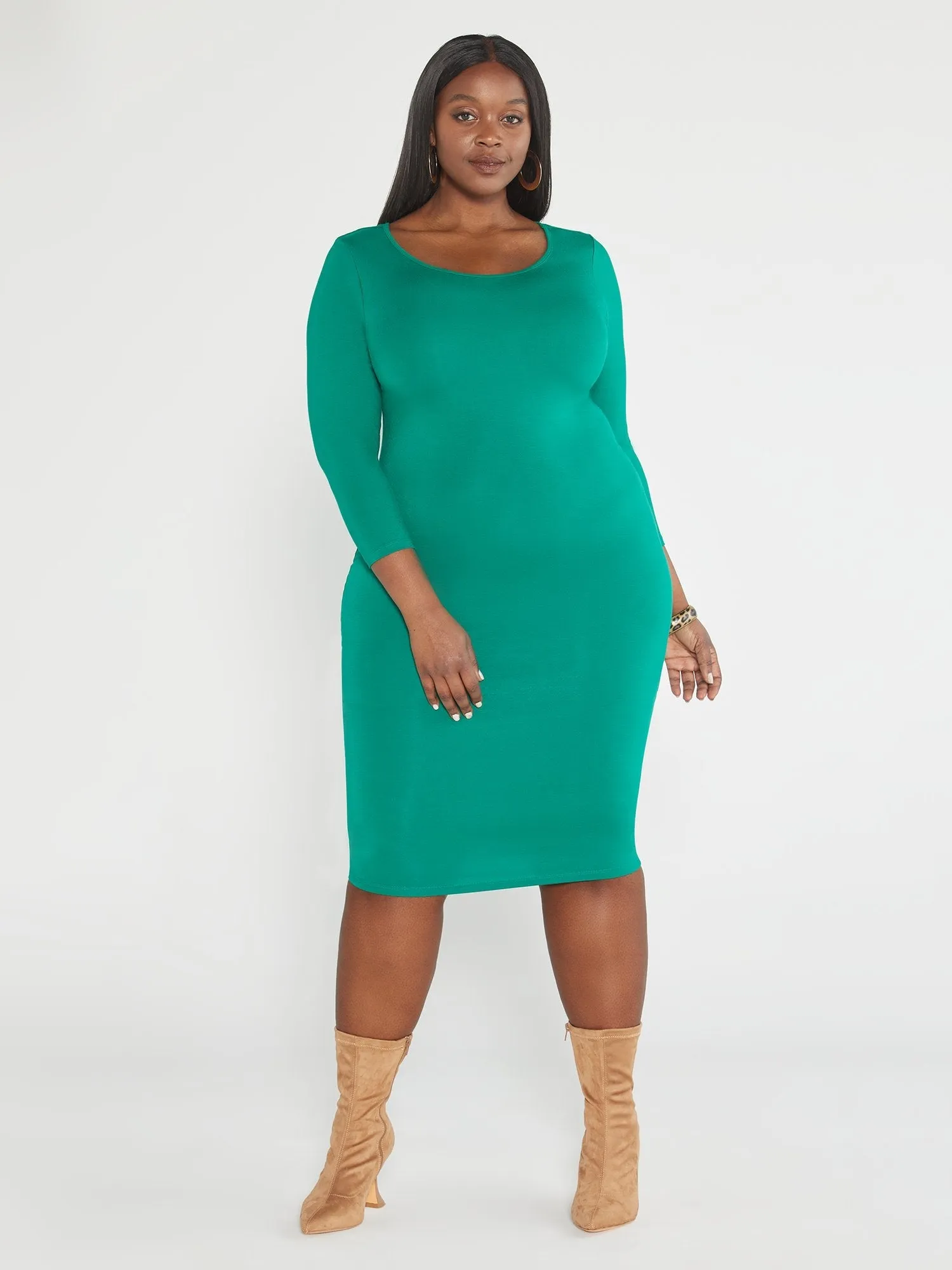 Fashion To Figure - FTF Signature Long Sleeve Everyday Midi Dress