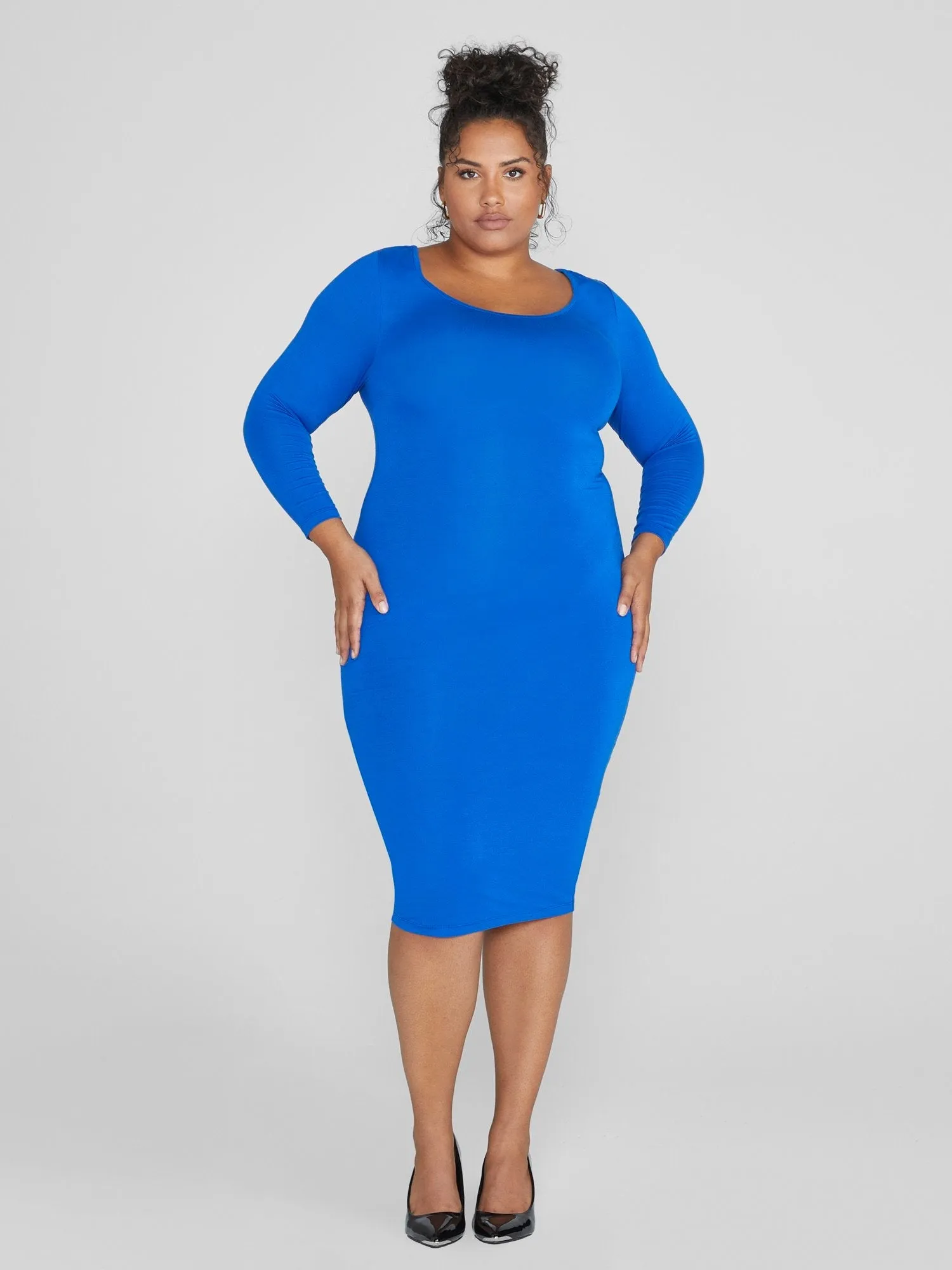 Fashion To Figure - FTF Signature Long Sleeve Everyday Midi Dress