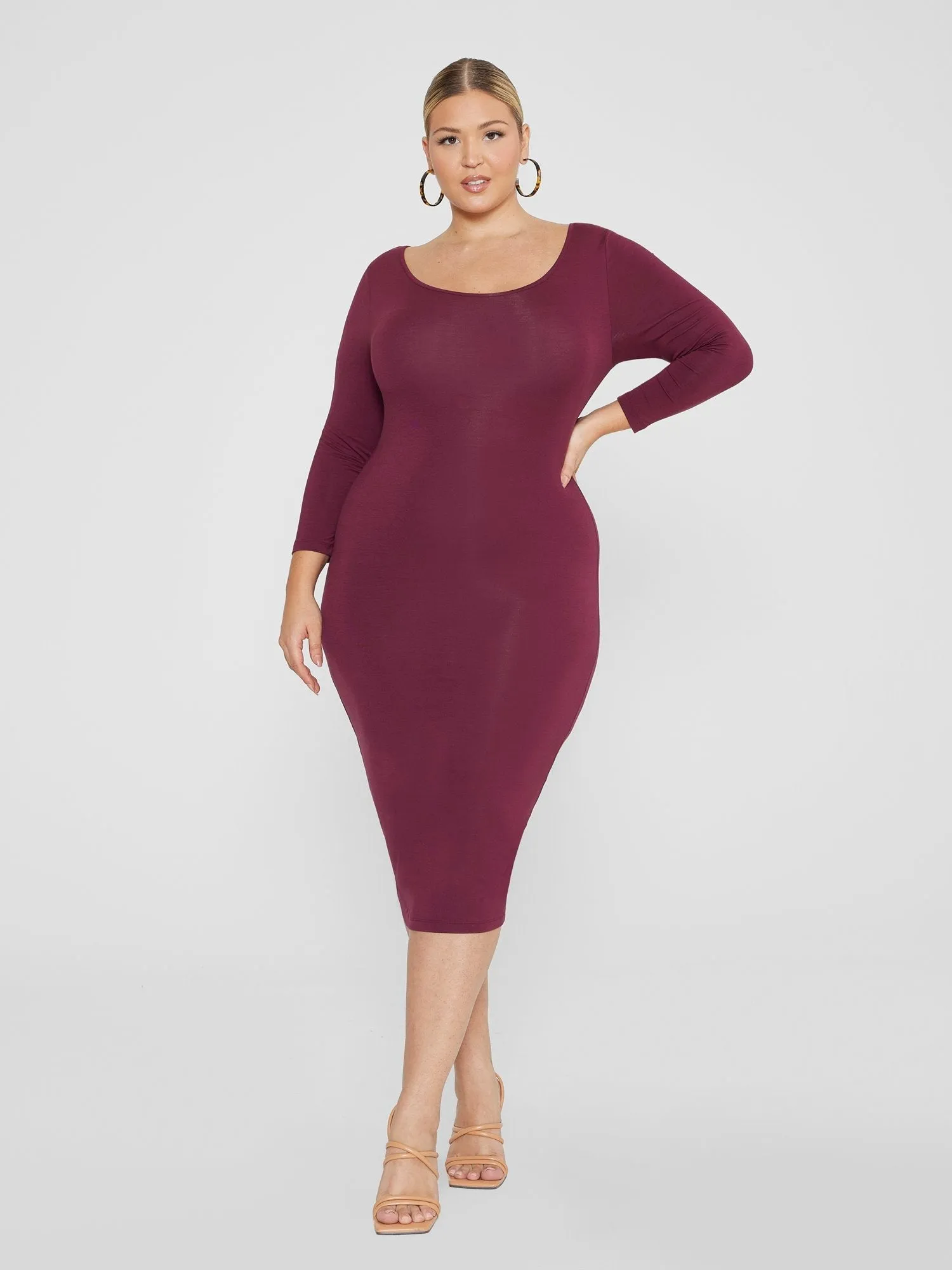 Fashion To Figure - FTF Signature Long Sleeve Everyday Midi Dress