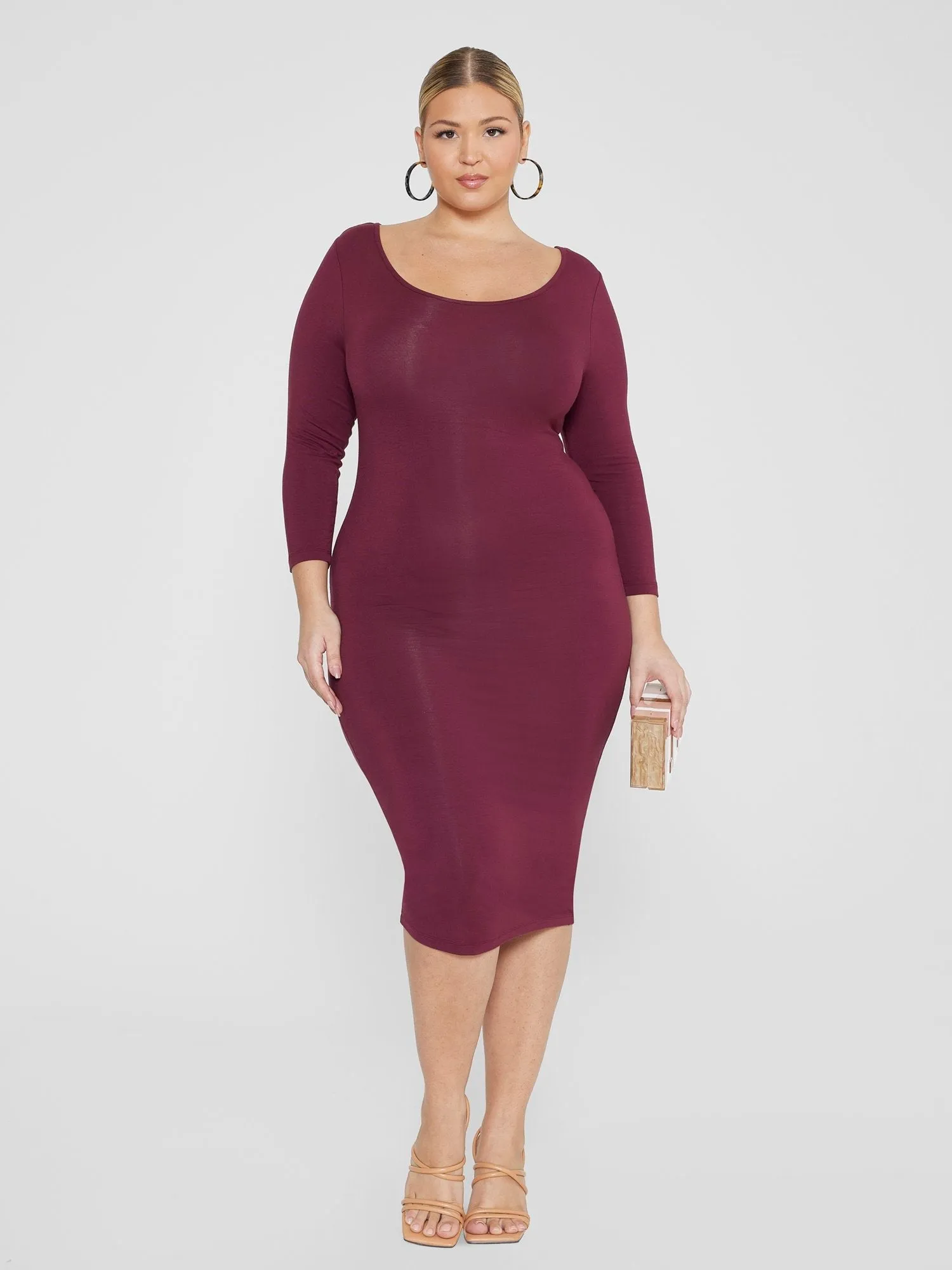 Fashion To Figure - FTF Signature Long Sleeve Everyday Midi Dress