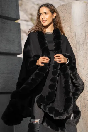 Faux Fur Cape Kimono