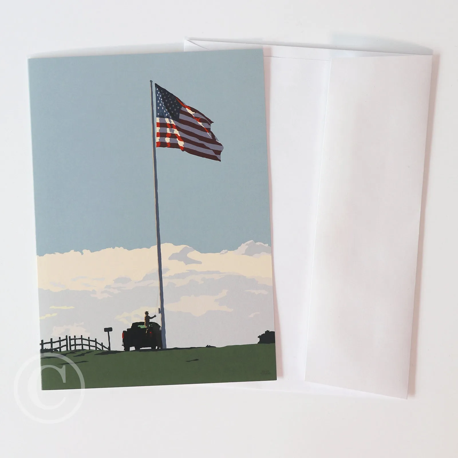 Flag At Fort Williams Notecard 5" x 7"  - Maine