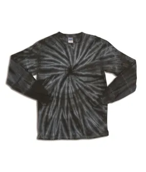 gildan tie-dye youth one-color long-sleeve cyclone tee - black (l)