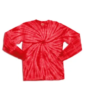 gildan tie-dye youth one-color long-sleeve cyclone tee - red (s)