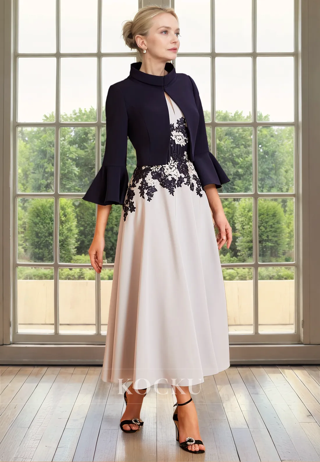 Gorgeous & Charming Two-Piece Printed A-Line Cocktail Mother of the Bride Dress