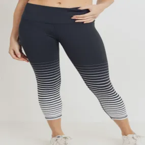 Graduated Striped Highwaist Capri Legging