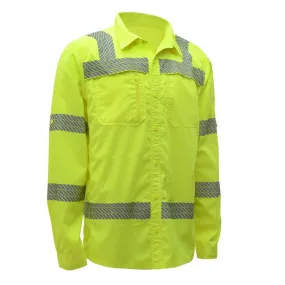 GSS Class 3 New Designed Lightweight Shirt Rip Stop Bottom Down Shirt with SPF 50 7505 Lime