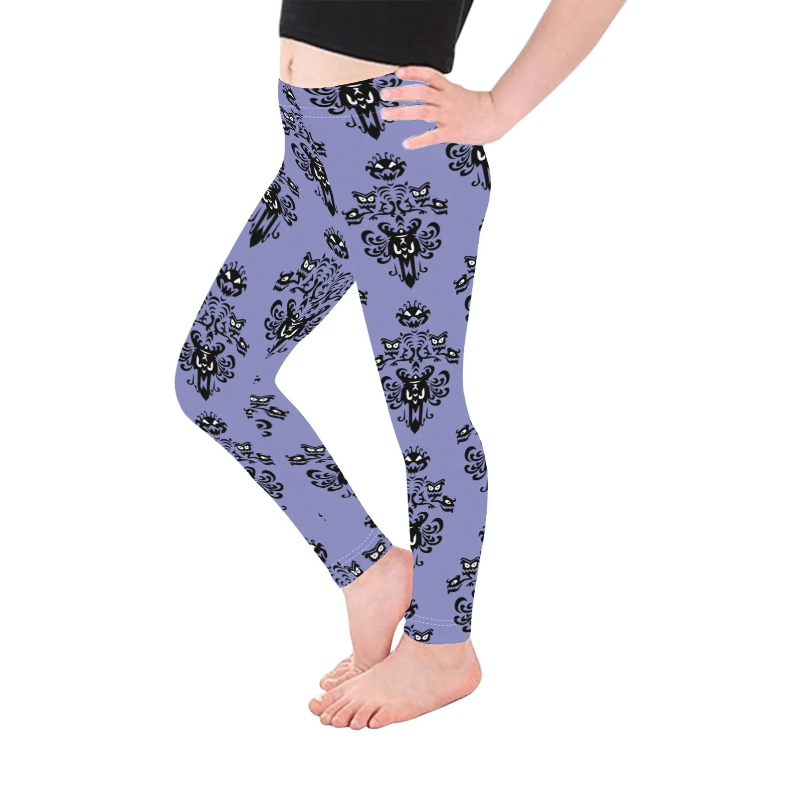 Haunted Mansion Wallpaper Kid's Leggings