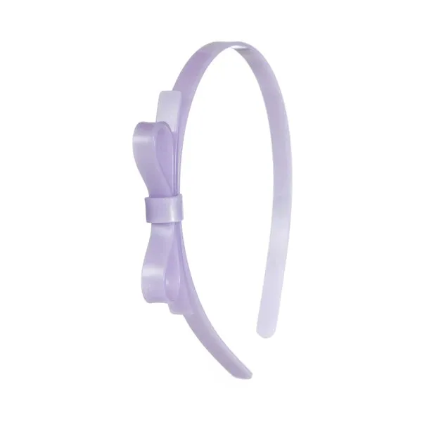 Headband - Thin Bow Purple Satin