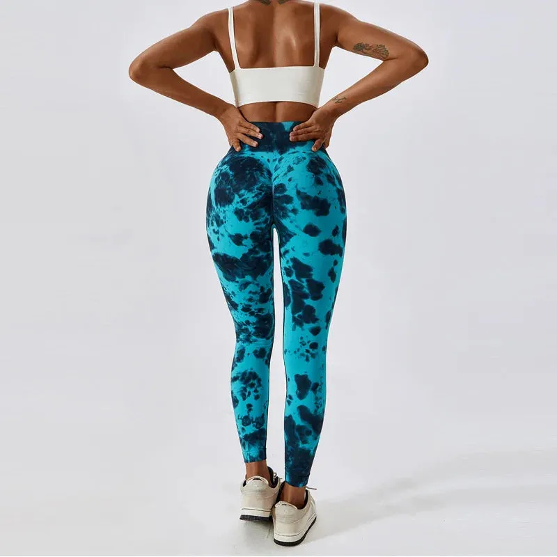 Hearuisavy Tie-Dye Push Up Women's Fitness Leggings