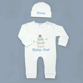 Hello World Customized Baby Romper Set