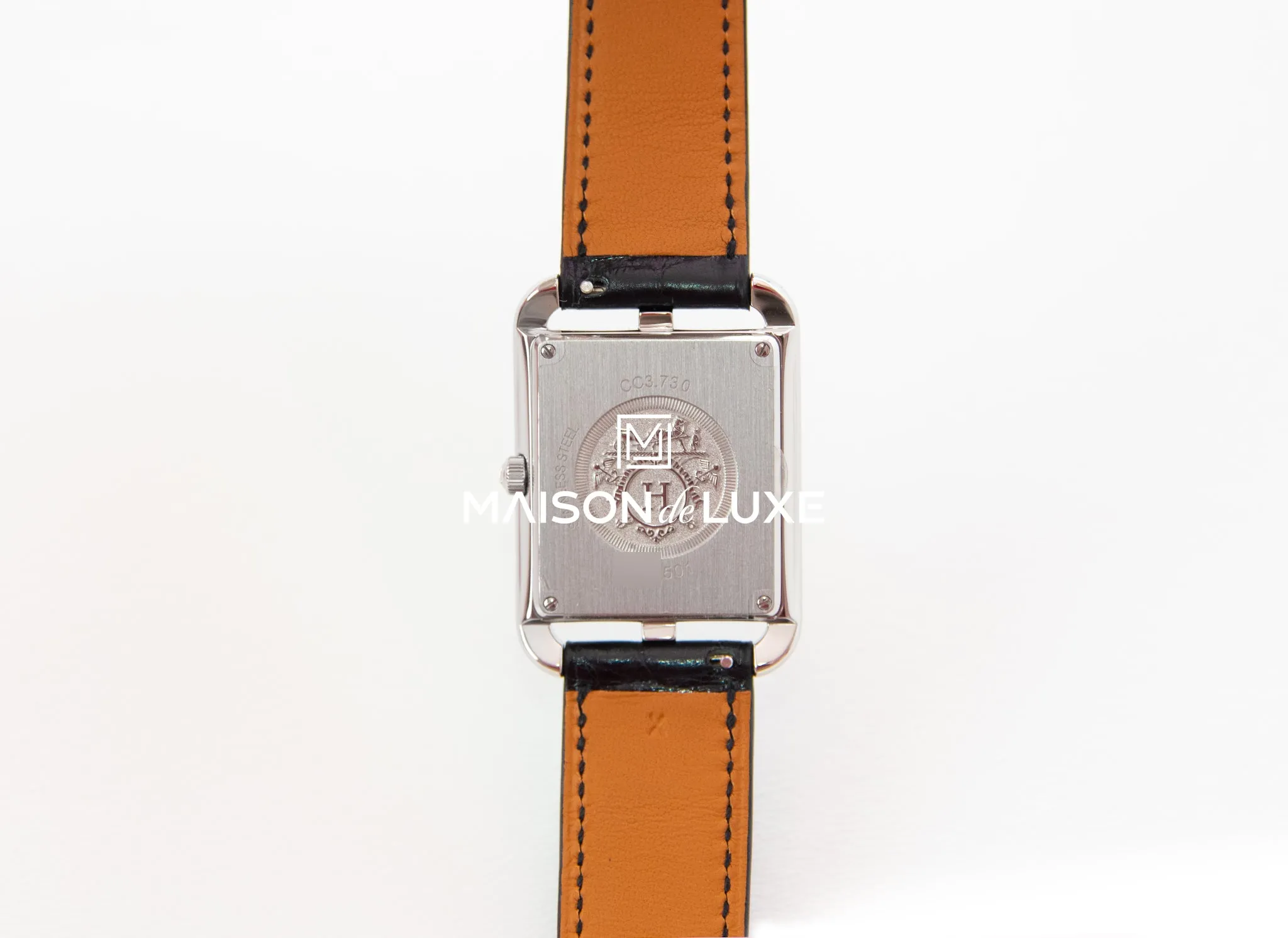 Hermes Diamond Cape Cod Onyx Crocodile Watch GM