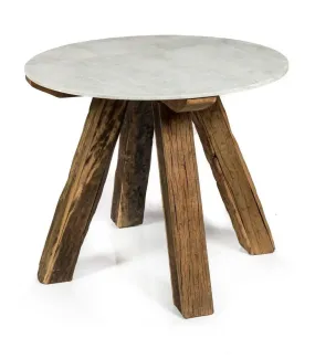 HG Living Cape Cod Recycled Wood/Stone Dining Table Ivory/Natural