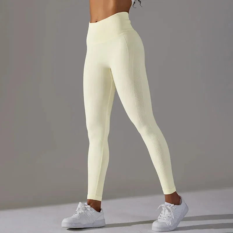 High Waist Seamless Yoga Pants for Women - Running Tights and Sportswear