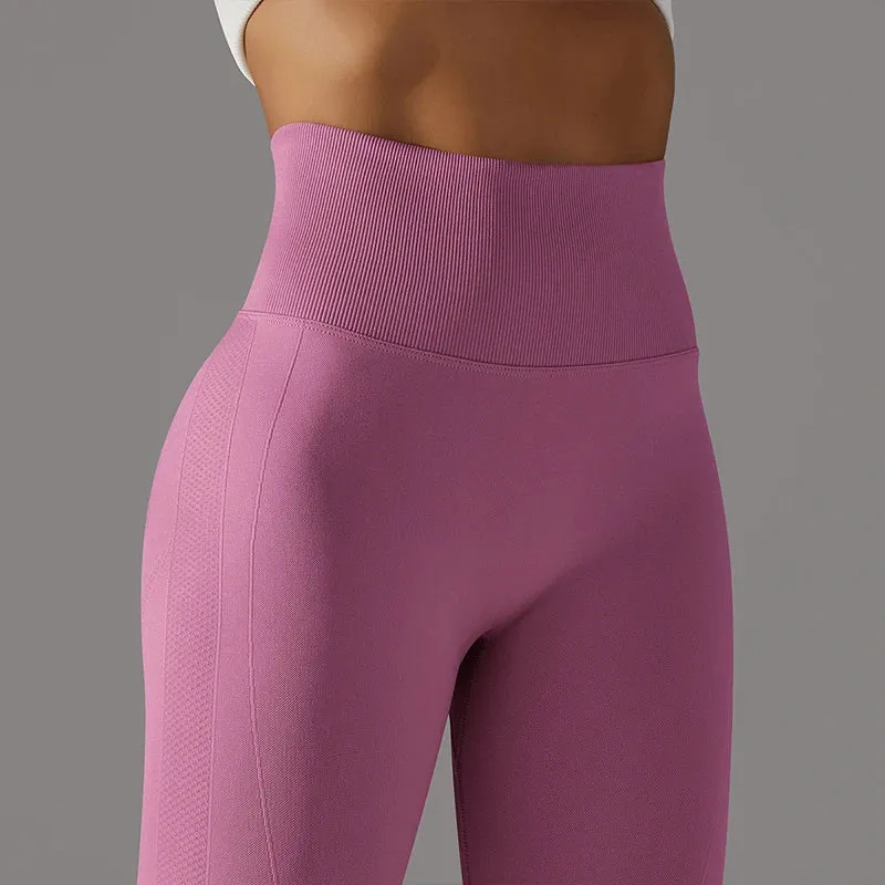 High Waist Seamless Yoga Pants for Women - Running Tights and Sportswear