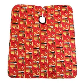 Ideal Premium Vintage Barber Cape - Red & Gold