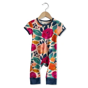 In Full Bloom Mini Ribbed Kid's Short Long Romper