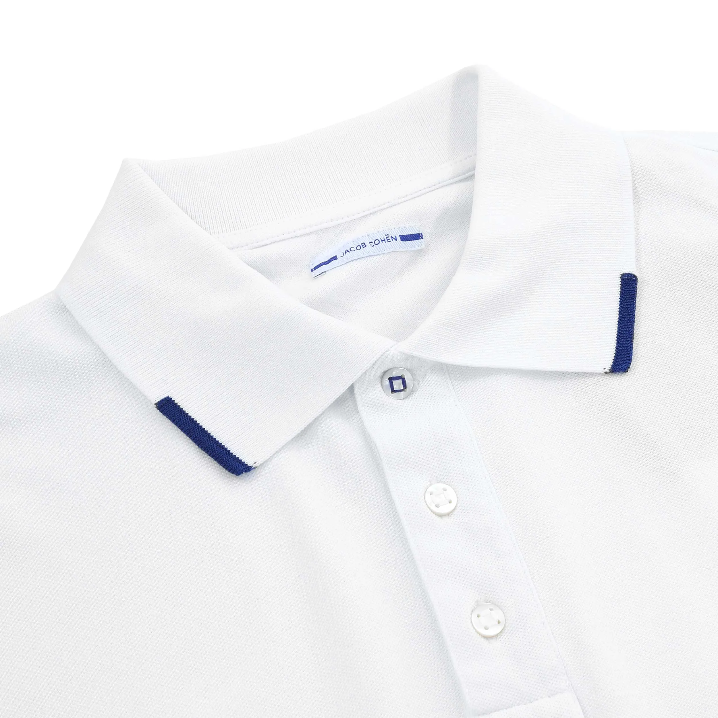 Jacob Cohen Tipped Polo Shirt in White